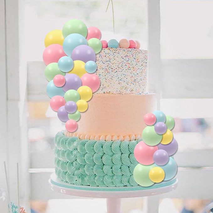 30 PCS Balls Cake Topper DIY Cake Insert Toppers Ball Cake Picks Cupcake Topper for Birthday Party Baby Shower Wedding Cake Decoration(Colorful)