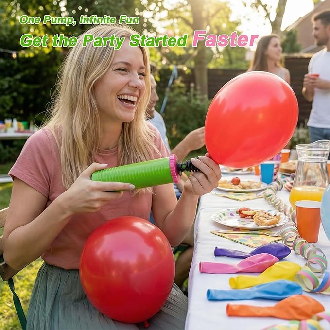 Balloon Pump Handheld - Dual Action Manual Air Inflator for Balloon, Rapid Two-Way Blower for Party Decoration