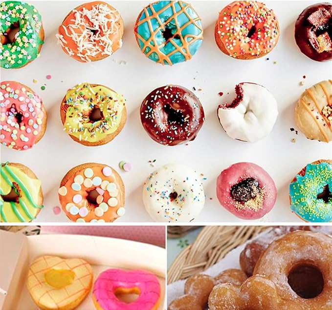 Kitchen Doughnut Mold - 3Pcs Baking Mold Round Baking Pan Silicone Molds Chocolate Chip Muffins Donut Baking Tray Heart Donut Cake Baking Tray Kitchen Supplies Donut Baking Mould Donut