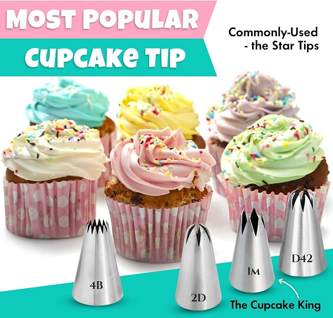15PCS Stainless Steel Piping Tips Set - Cake Decorating Kit with 8 Nozzles, 2 Bags + Tools