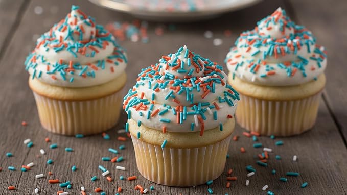 NCS Miami Game Day Teal, Orange & White Jimmies Edible Sprinkles – Cupcake, Cake & Cookie Decorations, 7 oz