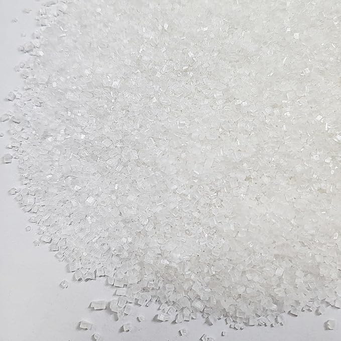 HeDeon&Rles Edible White Sanding Sugar Crystals for Baking 120g/4.23oz Sparkling Sugar Crystals Cake Cupcake Pancake Ice Cream Top Birthday Wedding Easter Halloween ChristmasCake Decoration