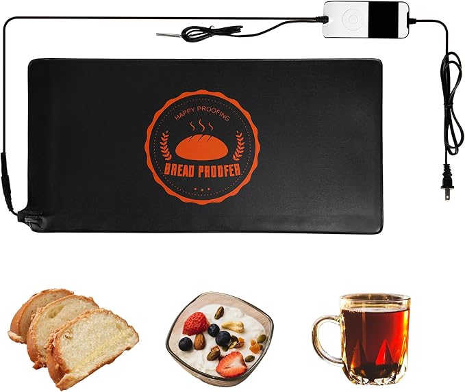 Bunmery Bread Proofing Mat, Sourdough Warming Mat, Sourdough Starter Warmer with Thermostat Temperature Control, Dough Proofer Heating mats for Home Kitchen Baking Food(10.6" x 21.6")