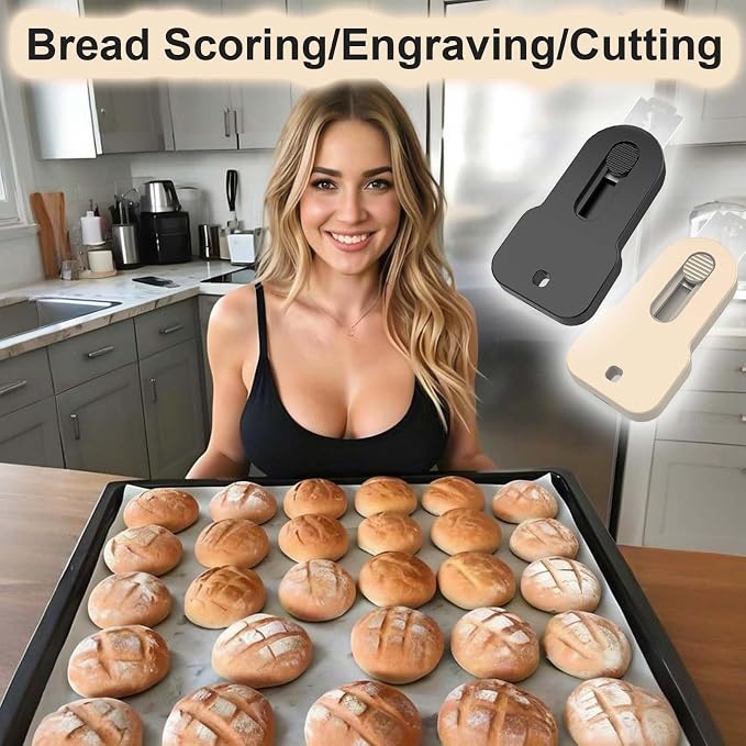 2 Pack Bread Lame Sourdough Scoring Tool, Extractable Bread Scoring Tool, Scoring Knife for Bread Baking, Bread Razor for Homemade Bread, Sourdough Scorer Tool, 10 Replacement Razor Blades