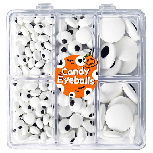 Edible Eyes Candy Eyeballs Sprinkles for Cake Decorating, 130g/4.6oz Halloween Mix Sizes Eyeballs for Cupcake Cookie Toppings, Edible Sprinkles for Baking Decoration 7mm 1cm 2cm