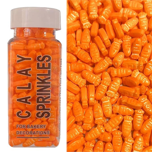 PhilaeEC Easter Carrot Sprinkles Edible for Cake Decoration Sprinkles Baking Cookie Cupcake Toppers Decoration Vanlentine Easter Supplies 100g/3.53oz