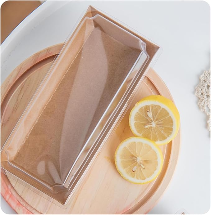 100 Pack Disposable Sandwich Boxes, Paper Charcuterie Boxes with Clear Lids, Swiss Roll Cake Container,To Go Dessert Boxes for Sushi, Muffins, Treat, Waffle, Cookie, Food Truck Business