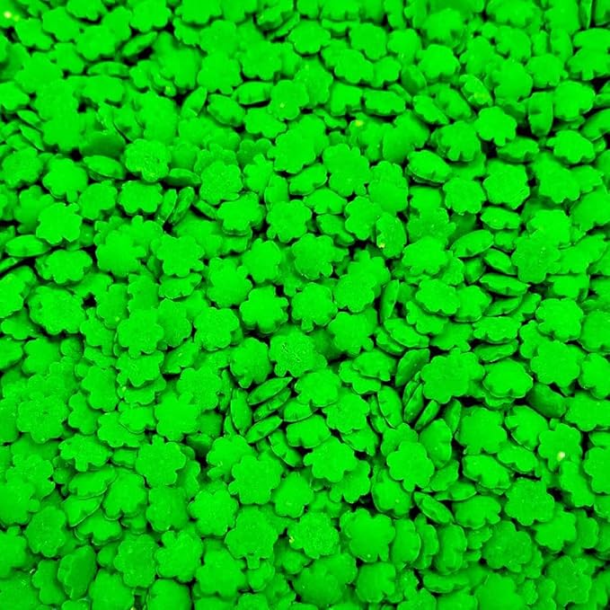 Edible Green Shamrock Sprinkles for Cake Decorating, Edible St Patrick's Day Sprinkles for Baking Cookie Decorations Cupcake Toppers Ice Cream Donut Toppings 85g/3oz
