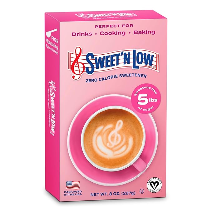 Sweet'N Low Zero Calorie Bulk Sweetener, 8 oz. Box, Granulated Sugar Substitute for Baking, Coffee, Tea and More, Kosher & Gluten Free, Low Glycemic Index