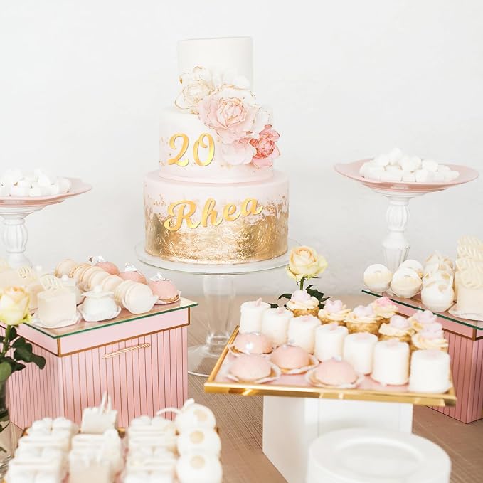 126 PCS Custom Name Cake Topper Acrylic Letters DIY Personalized A-Z & 0-9 Number Alphabet Cake Decoration For Wedding Anniversary Baby Shower Party Birthday Supplies（Gold）