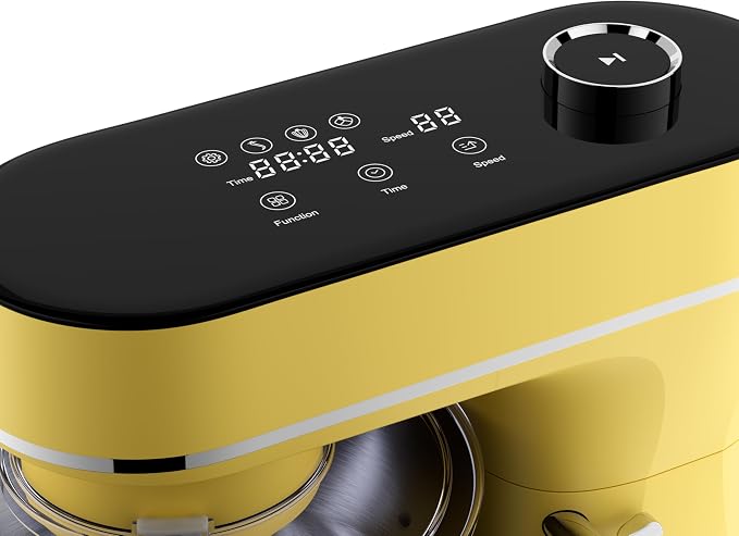 Magnavox Home, 6.3 qt Digital Touchscreen Stand Mixer, 11 Speeds, Yellow
