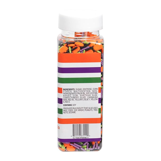 Pumpkins & Green, Purple and Black Sprinkles Mix 4.4 oz, Halloween Sprinkles For Cake Decorating, Baking, Ice Cream & More, The Hampton Candy Company