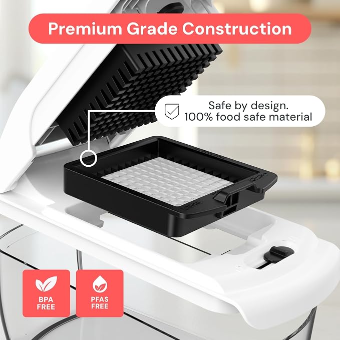 Fullstar Pro Original Vegetable Chopper - Chopper and Spiralizer - Food Chopper with Container, Fruit Cutter, Onion Dicer - All-in-One Prep Tool - Kitchen Gadgets and Gifts (2 in 1, White)