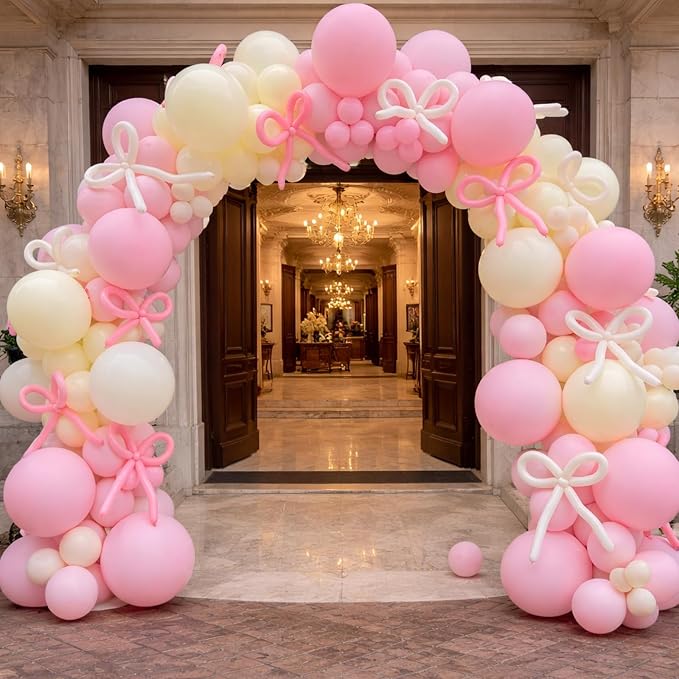 Voircoloria 130pcs Light Pink Balloons Different Sizes 18" 12" 10" 5" Pastel Pink Balloons for Birthday Party, Baby Shower, Wedding, Gender Reveal, Baby Shower, Anniversary Party Decorations