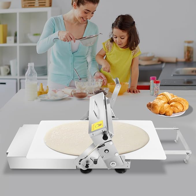 Folding Dough Sheeter, Folding Dough Rolling Machine, Manual Dough Sheeter, Stainless Steel & PP Folding Sheeter, for Bakery & Home Kitchen