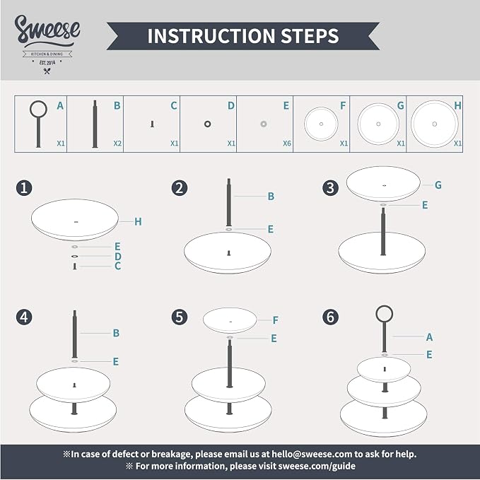 Sweese 3 Tier Cupcake Stand- White Porcelain Cake Stand- Dessert Stand, Tiered Serving Trays for Parties