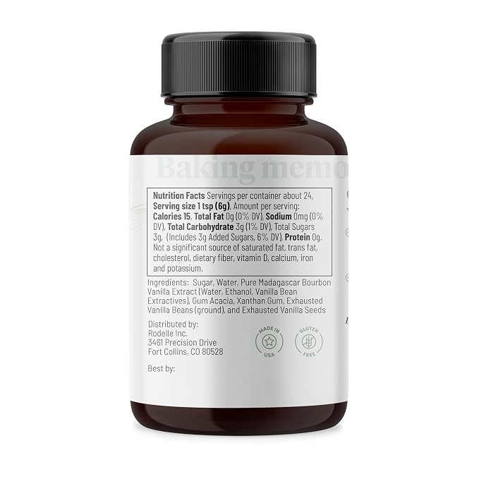 Rodelle Vanilla Bean Paste, Madagascar Bourbon for Baking, Gluten Free, 4 Fl Oz.