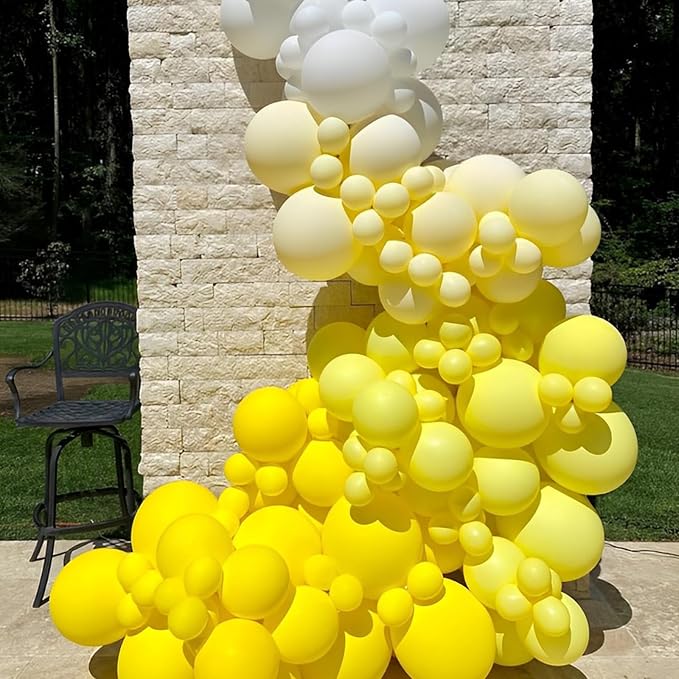 Voircoloria 110pcs Yellow Balloons 12inch Yellow Latex Party Balloons for Graduation, Wedding, Birthday, Gender Reveal, Baby Shower, Anniversary, Sunflower and Honeybee Theme Party Decorations