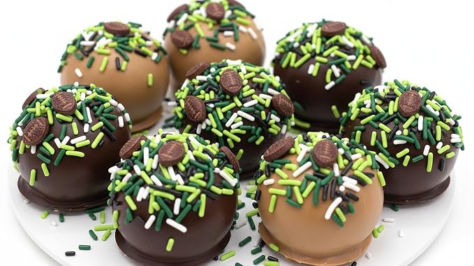 NCS Brown Footballs with Black, White, Lime Green & Dark Green Jimmies Edible Sprinkles – Cupcake, Cake & Cookie Decorations, 7 oz