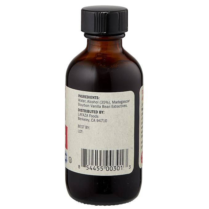 Lafaza Pure Madagascar Bourbon Vanilla Extract, All Natural (2oz)