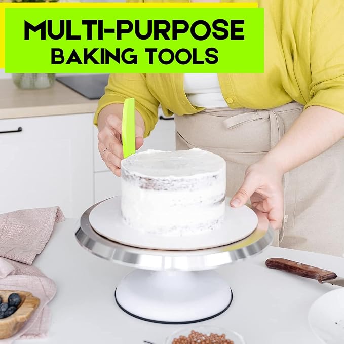 Hard Bench Scraper Dough Scraper - SURDOCA 5.31x3.64'' BPA Free PP Plastic Pastry Bread Baking Making Tools, Cake Bowl Pastry Baking Supplies Cake Dough Fondant Icing Smoother, Green+Pink+White