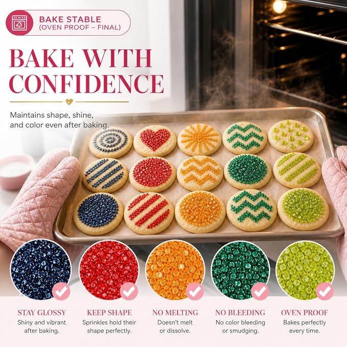 Confect-Twilight Rainforest Sparkling Sugar Sprinkle Mix – 5-Pack Assorted Edible Sugar Crystals in Midnight Blue, Deep Red, Bright Orange, Green & Parrot Green – Baking Decorations for Cakes, Cupcakes & Cookies –Vegan, Gluten-Free, Nut-Free, Soy-Free,...