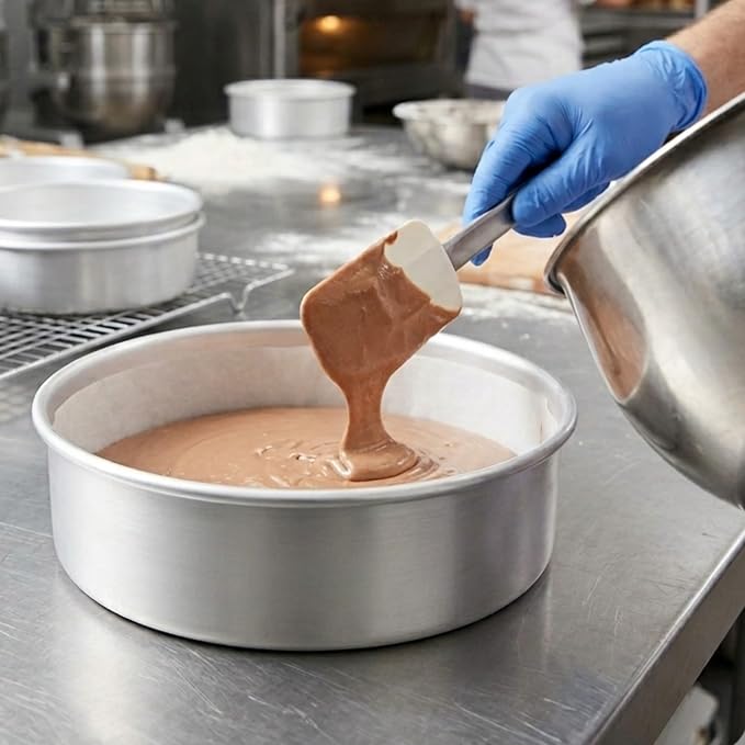 TrueCraftware- 10" X 3" Aluminum Round Layer Cake Baking Pan 0.90MM-Bakeware for Cake Pizza Layer Cake Pans Easy Releasing Cake Baking Round Pans Tin Cheesecake Mold for Home Kitchen Restaurants