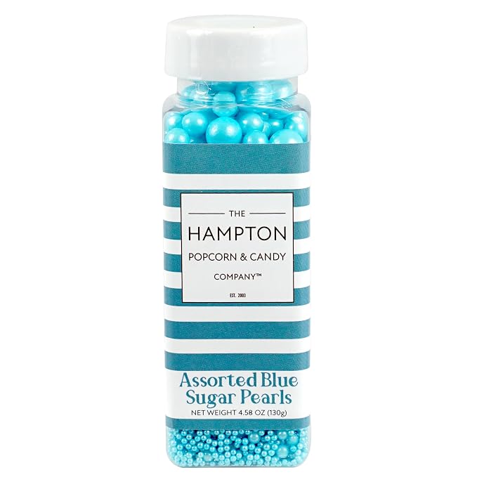 Blue Pearl Sugar Sprinkles 4.58 oz, Blue Sprinkles For Cake Decorating, Blue Sprinkles Edible, Blue Sprinkles For Cupcakes