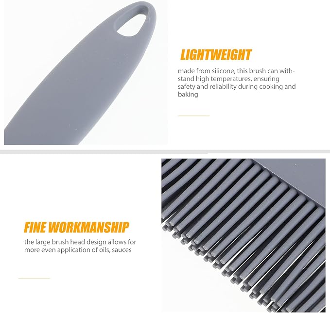 Cabilock High-temperature Resistant Silicone Oil Basting Brush for Cooking and Baking, Gray Heatproof Pastry Brush for Bbq, Turkey, Egg, and Meat Application, 1pcs Kitchen Tool