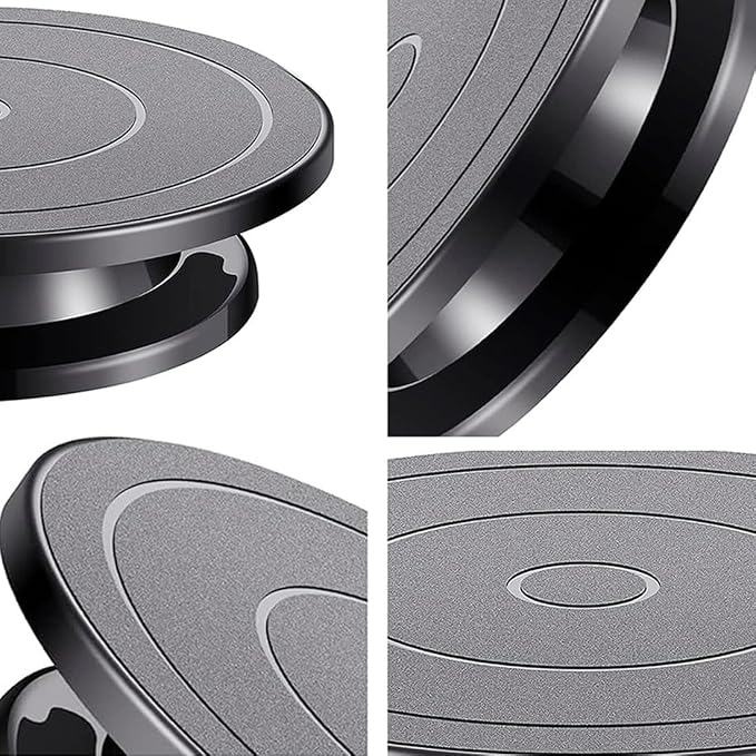 Cake Turntable, 11''Cake Stand Decorating Bakery Supplies, Turnable Black Painting Turn Table Stand for Pastries, Cupcakes and Cake Decorations(Black) (Black Small turntable 1PCS)