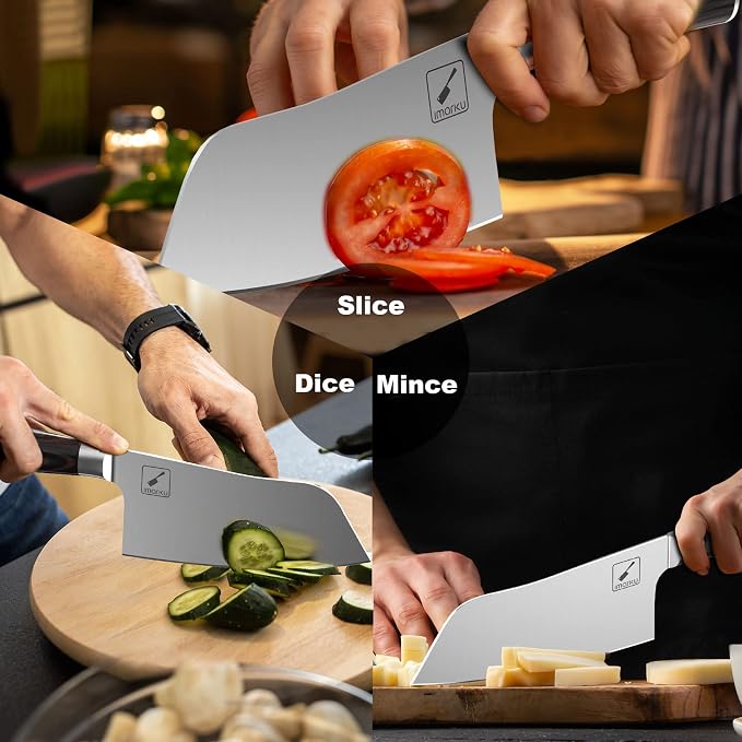 imarku Kitchen Knife, 7 Inch Ultra Sharp Butcher Knife - Japanese SUS440A Stainless Steel Meat Cleaver with Ergonomic Handle, Meat Knife for Home, Kitchen, Restaurant