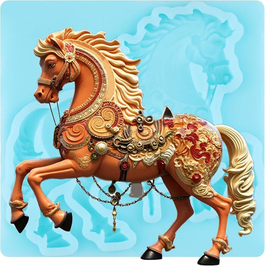 Horse Fondant Molds Horse Animal Silicone Chocolate Mold for Cake Decorating Cupcake Topper Chocolate Candy Gum Paste Polymer Clay