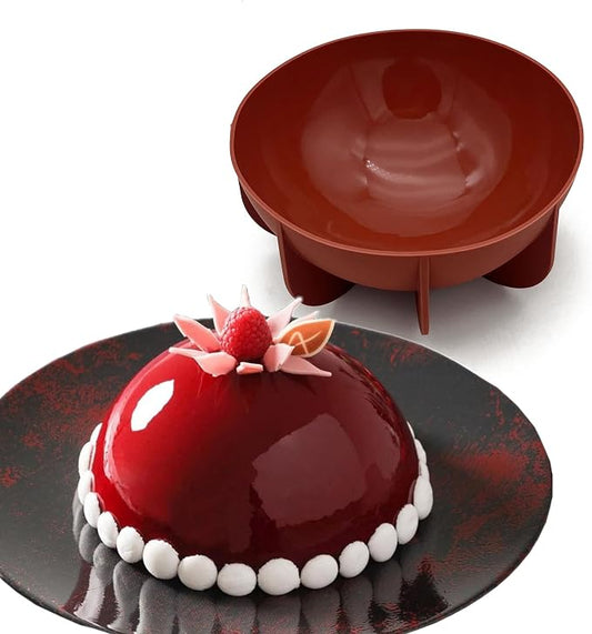 Goldbaking Silicone Dome Cake Pan 7 Inch Half Ball Baking Tray Nonstick Hemisphere Moussecake Mold Bread Mould Bake Form