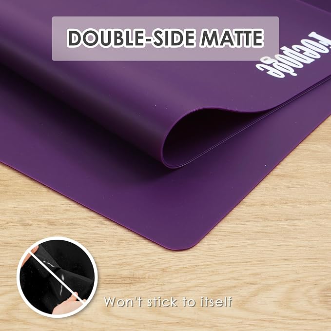 31.5" x 23.6" Extra Large Silicone Mat for Resin Casting, Epoxy and Crafts, Nonstick Silicone Sheet for Jewelry Casting Molds, Countertop Protector Mat Heat Resistant Placemats by Foepoge, Purple