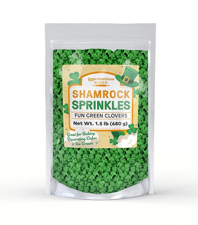 Unpretentious Shamrock Sprinkles, 1.5 lb, Vibrant & Colorful, St. Patrick's Day, Dessert Decoration