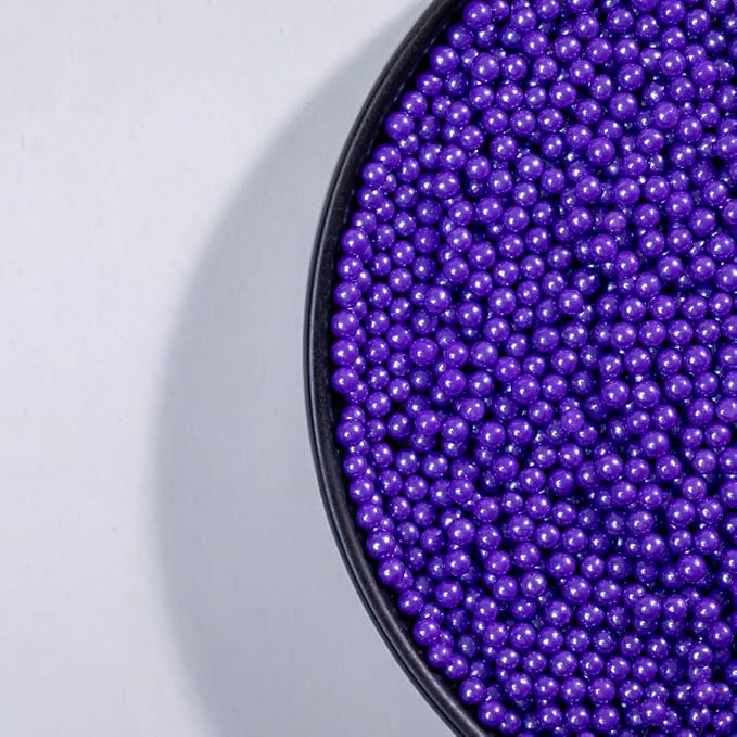 Purple Sprinkles Edible Pearl Sprinkles 130g 4.6OZ,Cake Dessert sprinkles,Cookie sprinkles,Sugar Pearl, Edible Candy Pearls for Cake Cupcake Decorationg (4mm-Purple)