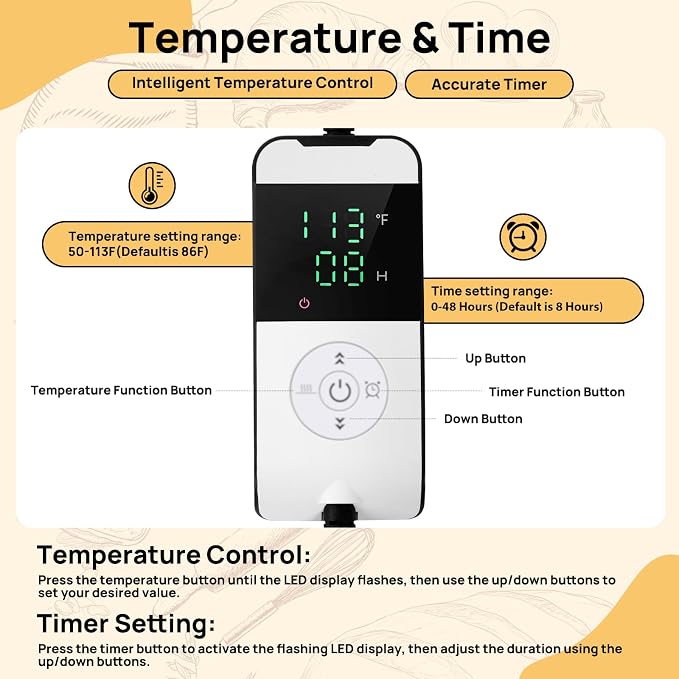 Versatile Dough Proofer Warming Box Adjustable Temperature Timer Control Bread Proofing Box Collapsible Design Sourdough Proofing Container for Making Bread