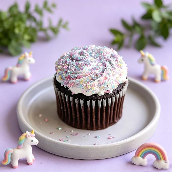 Unicorn Sprinkles Pastel Sanding Sugar for Baking, 6.35oz/180g Edible Sparkling Crystals Sugar Sprinkles for Cakes Cupcakes Cookies Ice Cream