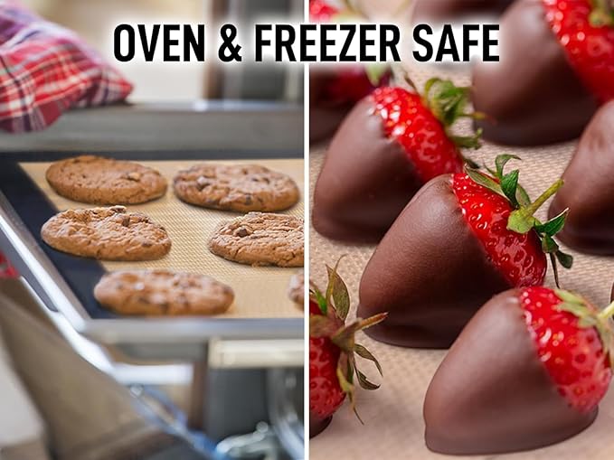 Zulay Kitchen Silicone Baking Mat Sheet Set - Reusable Baking Mat Nonstick - Half Sheet Baking Mat For Oven (Black, 1 Pack)