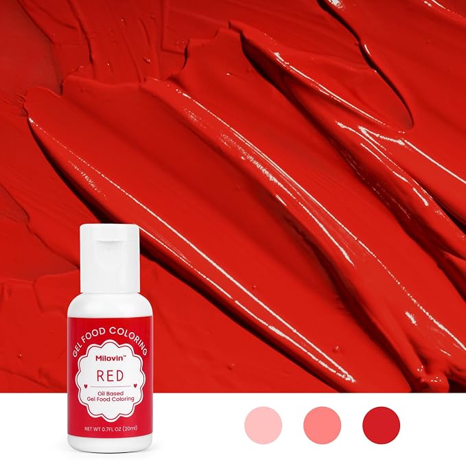 2 Colors Oil Based Food Coloring for Chocolate, Candy Pink Coloring, Red Food Coloring for Cake Decorating, Sugar, Candy Melts, Baking, Cookies, Icing Frosting, Meringues, Cream 0.7 Fl. Oz/bottle(Candy Pink, Red)