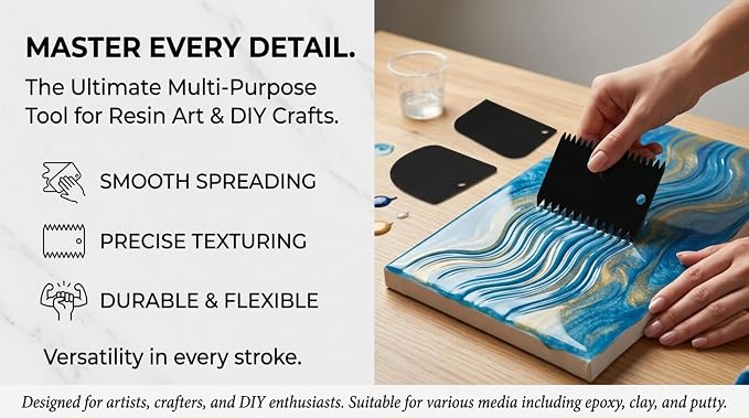 Cake Decorating Scraper Set, 6 Piece Plastic Icing Smoother Tools, Serrated and Flat Edge Dough Scrapers for Baking, Pastry, Bread, Pizza, 2.95-4.81 Inch (black)