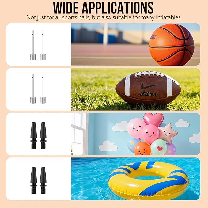 Electric Ball Pump,Smart Air Pump Portable Fast Ball Inflation with Accurate Pressure Gauge and Digital LCD Display for Basketball Football Soccer Volleyball Swimming Ring Balloon(2 Pin and 1 Spout)