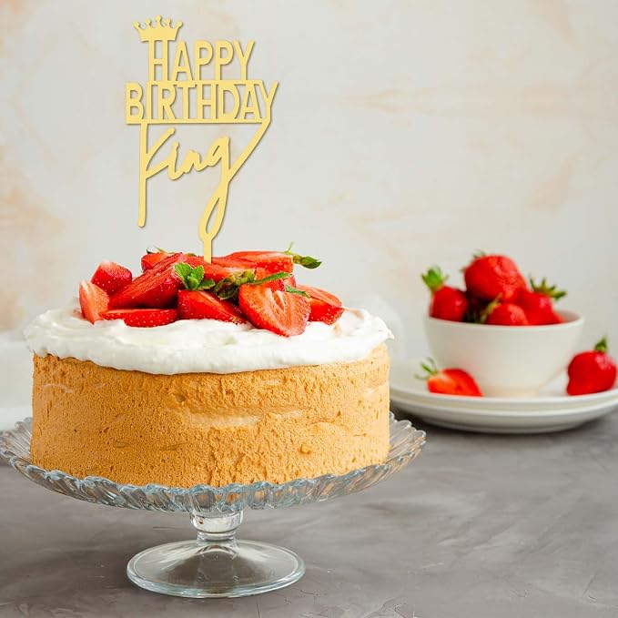 ZHENGYE Acrylic Happy Birthday Cake Topper Decoration Cupcake Topper For Birthday Party Decorations Supplies(Gold 23)