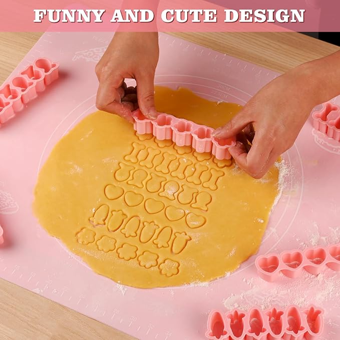 HUAKENER Mini Cookie Cutters - Goldfish, Dog Bone, Paw, Heart, Flower, Carrot, Cute Cookie Cutter Set for Mini Cookies, Pet Snacks, Fondant, BPA Free (Set of 6)