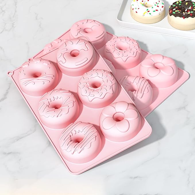 Donut Pan for Baking,6-Cavity Safe Food-Grade Non-Stick Tray | Silicone Donut Mold,for Home Kitchen Cooking Indoor House Family Homemade Microwave Freezer Oven