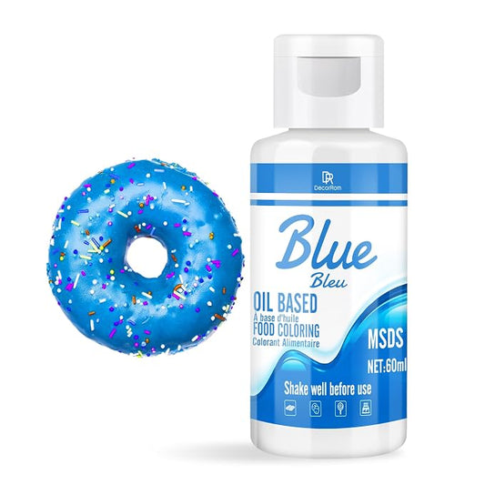 Oil Based Food Coloring - Vibrant Food Coloring for Chocolate, Candy Melts, Baking, Cake Decorating - Upgraded Edible Food Color Dye for Icing, Fondant,Butter, Cookie, DIY Crafts - 2 Fl.oz (Blue)
