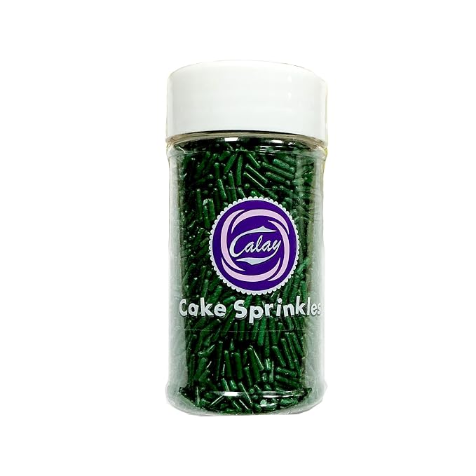 Homipooty Green Soft Jimmies Sprinkles Edible Candy Jimmies Sprinkles for Cake Decorating 78g/2.75oz Cookie Cupcake Topper Ice Cream