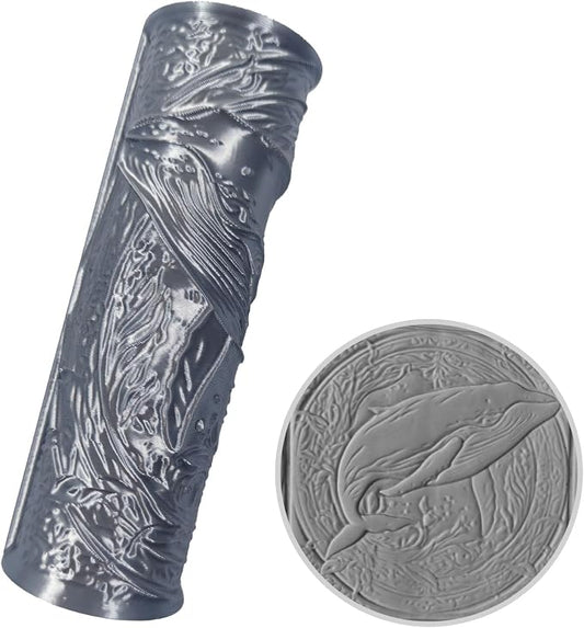 Pottery Clay Whale Texture Roller,Polymer Molding Art Hand Rollers Tools,Embossing Pattern Rolling Pins for DIY Crafts Making,4.1 Inches,Whale,1 Piece