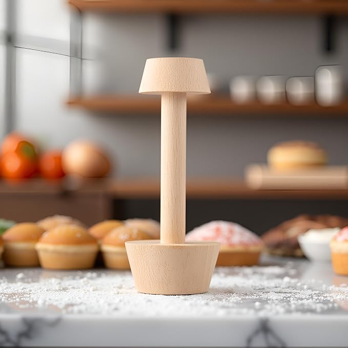 Tart Tamper Pastry Tamper Double Side Wooden Egg Tart Tamper Mold DIY Cake Pastry Pusher for Kitchen Party Baking Tools, Pie, Tart and Quiche Pans, 1