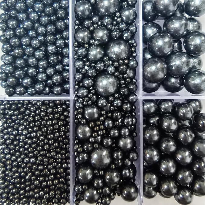Edible Black Pearl Sprinkles for Cake Decorating, Mixing 4 Sizes Black Sugar Cupcake, Ice Cream, Donuts, Macaron Toppings Supplies 90g/ 3.17oz
